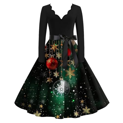 Gutscheine Zum Selber Ausfüllen Winterkleid Damen Langarm Bedruckt Cocktailkleid Weihnachtlich Partykleid Sexy Silvester Midikleider Lustig Swing A Linie Kleid Karneval Kleid Festival Abendkleid von Vasreyy