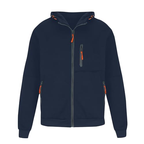 Meine Bestellungen Anzeigen Trainingsjacke Herren Sweatjacke Herren Oversize Herrenjacken Winter Dünne Mit Kapuze Winter Warm Kapuzenpullover Mit Reißverschluss Taschen Herren T Shirt (Marine, L) von Vasreyy