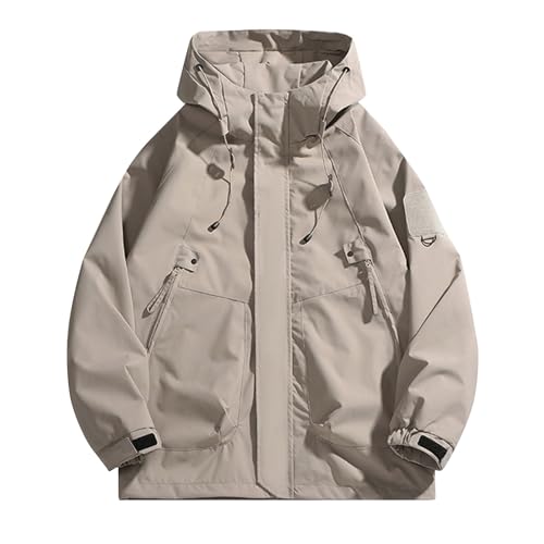 Sale Sweatjacke Herren Ohne Kapuze Winterjacke Herren Langarm Softshelljacke Mit Kapuze Winddicht Warme Gefüttert Windbreaker Funktionsjacke Mit Reißverschluss Taschen Sweatshirt Herren (Khaki, XXL) von Vasreyy