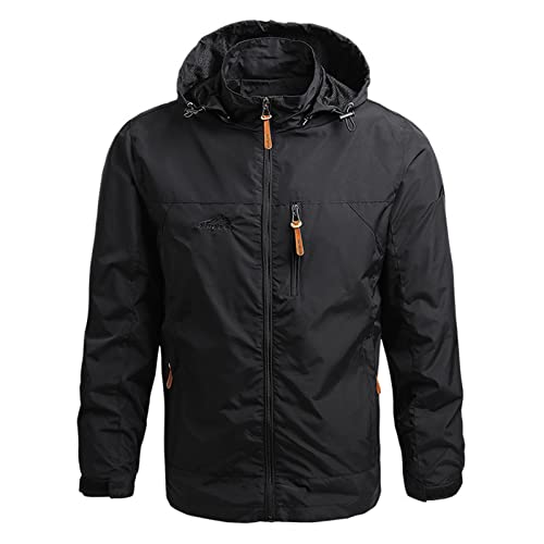 Vasreyy Jacke schwarz Herren Herren Fleecejacke Lederjacke Herren braun Midlayer Herren Sommerjacke Herren Steppmantel Herren Lang Winter Herren Mantel Schwarz Reflektor Jacke Herren (Schwarz, 0) von Vasreyy