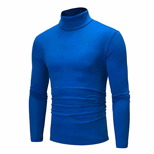 Vasreyy Prime Langarmshirt Herren Slim Fit Rollkragenpullover Unterziehrolli Herren Langarm Baumwolle Rollkragen Langarmshirt Longsleeve Sweatshirts Leicht Dünner T-Shirt (Marine, M) von Vasreyy