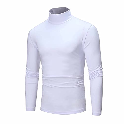 Warehouse Deals Angebote T-Shirts Für Herren Halbes Rollkragenshirt Langarm Rollkragenpullover Regular Hemdbluse Basic T-Shirt Slim Fit Freizeithemd Warm Langarmshirt Winter Sweater Herren-T-Shirt von Vasreyy