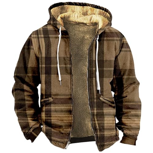 pullover herren strickpullover mantel herren lang steppjacke herren winter oversize pullover herren Taktische Jacke Herren Herren Jacke Herbst Tarnjacke Herren Herren Mantel Beige (Light Brown, 4XL) von Vasreyy