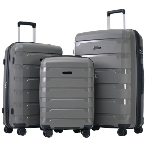 Vasysvi M-L-XL Koffer, 3-teiliger Koffer, modischer PP-Materialkoffer, leicht und strapazierfähig, Innenfächer, Universalräder, Doppelräder, mit TSA-Schlössern, mehr Sicherheit von Vasysvi