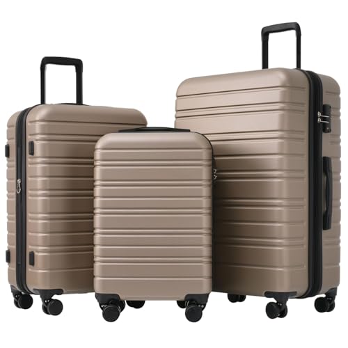 Vasysvi M-L-XL-Set,Hochwertiges ABS-Kofferset - Robuste 3-teilige Reisekollektion für stilvolle und sichere Unternehmungen von Vasysvi