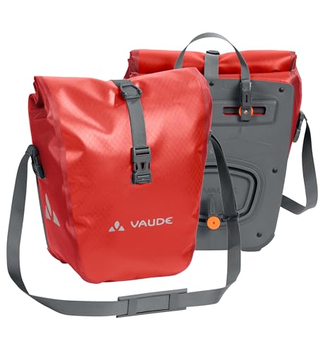 VAUDE Aqua Front - Fahrradtasche - 2 Vorderradtaschen (2x14L) - wasserdicht - Made in Germany, Lava VAUDE Aqua Front - Fahrradtasche - 2 Vorderradtaschen (2x14L) - wasserdicht - Made in Germany, Lava von VAUDE