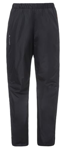 VAUDE Regenhose Damen Fluid Full-zip Pants II, schwarz - Größe 34, wasserdichte Outdoorhose - Wassersäule 10.000 mm, Fahrradhose atmungsaktiv & winddicht, 2-Lagen Überhose schnell überziehbar von VAUDE