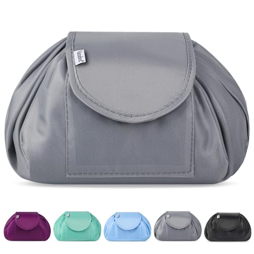 Lazy Kosmetikbeutel Mit Kordelzug, Tragbare Kosmetiktasche, Reisetasche, Make-Up-Beutel, Organizer FüR Damen Und MäDchen (Grau) Lazy Kosmetikbeutel Mit Kordelzug, Tragbare Kosmetiktasche, Reisetasche, Make-Up-Beutel, Organizer FüR Damen Und MäDchen (Grau) von Vavabox