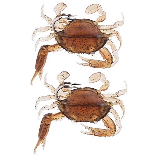 2PCS Silicone Soft Crab Angelköder, Künstlicher Lebensechter Fischköder mit Haken(3#) von Vbest life