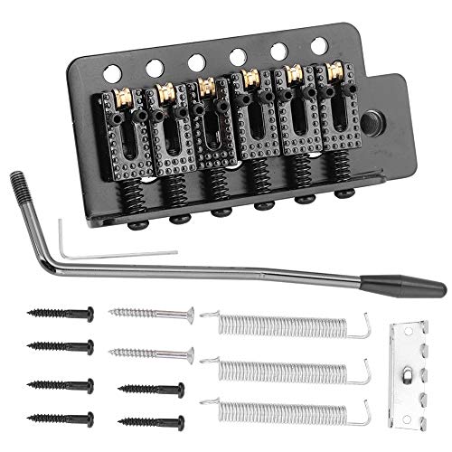 Vbest life Gitarren Single Tremolo Steg, 6 Saitiges Gitarren Tremolo System mit Roller Single Lock, Passend für Gitarren Tremolo Steg(Schwarz) von VBESTLIFE