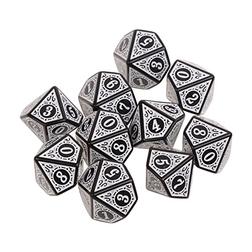 Vdaxvme 10 Stück 10-seitige D10 Spiel-Würfel, RPG, Party, Acryl, lustiges Spielzubehör für Familie, Pub, Club, Spielzubehör Vdaxvme 10 Stück 10-seitige D10 Spiel-Würfel, RPG, Party, Acryl, lustiges Spielzubehör für Familie, Pub, Club, Spielzubehör von Vdaxvme