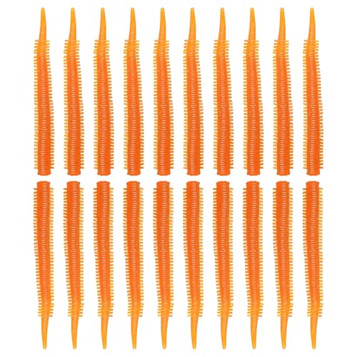 Vdaxvme 20 x Angelköder, dehnbare Köder zum Forellenangeln, 8 cm, weiche Köder, Forellenköder, Angelausrüstung von Vdaxvme