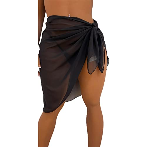 Vdaxvme Damen Bademode Badeanzug Up Sheer Beach Sarong Badeanzug Kurzer Wickelrock von Vdaxvme