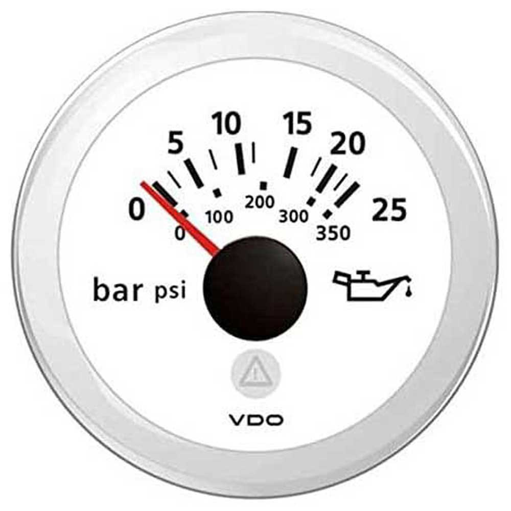 Vdo View Line 0-25bar 10-184ohm Double Scale Engine Oil Pressure Instrument Silber 52 mm von Vdo