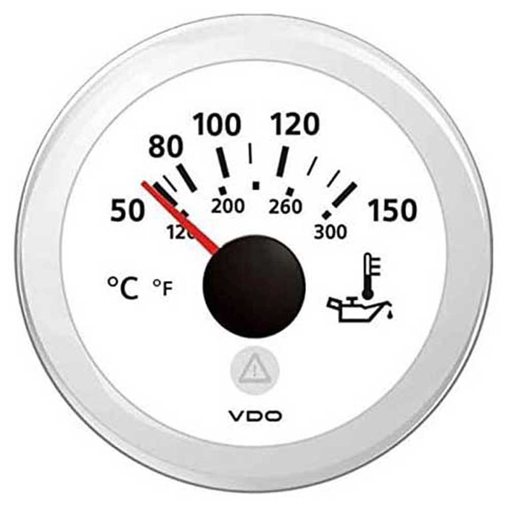 Vdo View Line 50-150°c 322.8-18.6ohm Double Scale Engine Oil Pressure Instrument Silber 52 mm von Vdo