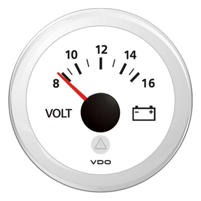 Vdo View Line 8-16v Round Voltmeter Silber 52 mm von Vdo