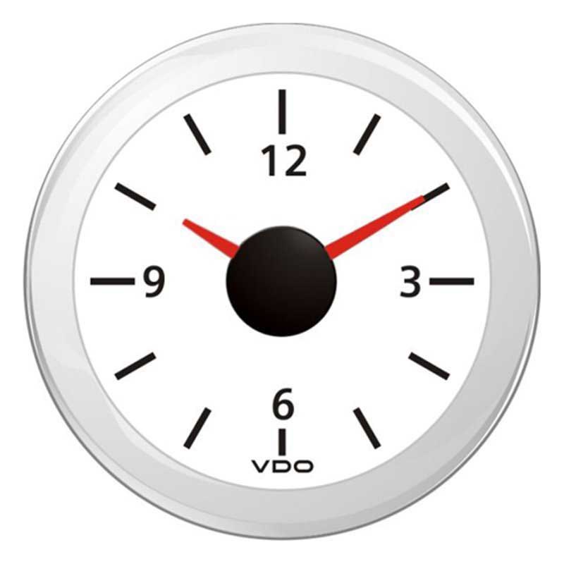 Vdo View Line H:m 12v Double Lens Single Scale Round Clock Instrument Silber 52 mm von Vdo