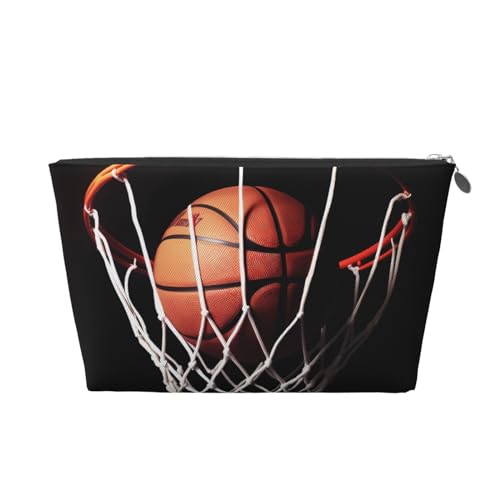 Kosmetiktasche, Reise-Make-up-Tasche für Damen, groß, Make-up, Basketball, Organizer, Kulturbeutel, Reißverschluss, Geldbörse, silber, Einheitsgröße, Kosmetiktasche von VducK