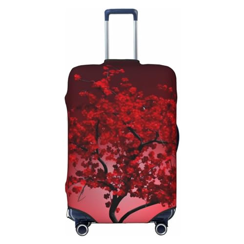 VducK Reisegepäckabdeckung, rote Kirschblüte, Kofferabdeckungen für Gepäck, modischer Kofferschutz, passend für 45,7–81,3 cm Gepäck, Schwarz , XL, Gepäck-Set von VducK
