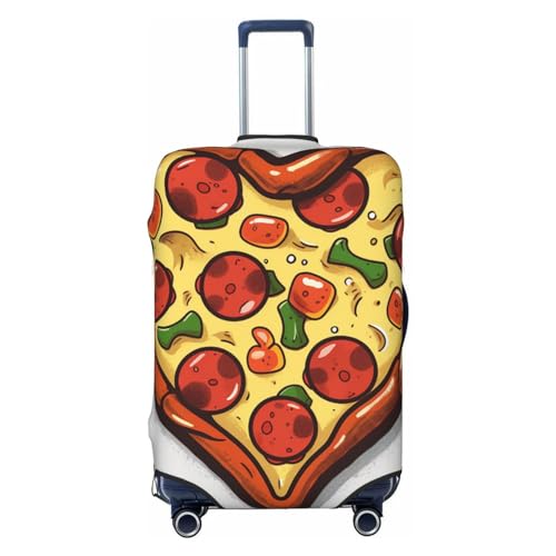 VducK Reisegepäckhülle "I Love Pizza" in Herzform für Gepäck, modischer Koffer-Schutz, passend für 45,7–81,3 cm Gepäck, Schwarz , M, Gepäck-Set von VducK
