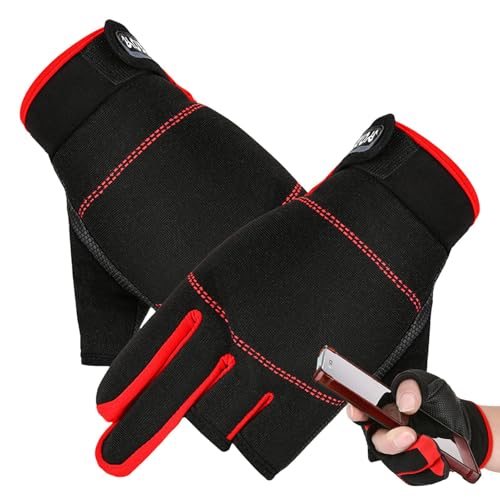 3 Finger Cut Fishing Gloves, Anti-Slip Fishing Gloves, Breathable Fishing Gloves, Finger Protector Fishing Gloves, Unisex Fishing Gloves, Anti-Slip Fishing Gloves for Men, Anti-Slip Gloves for Women von Veasbuu