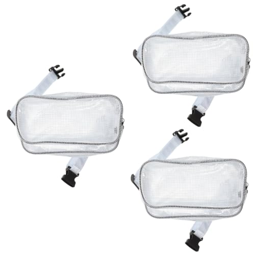 Veemoon 3St PVC-Werkzeugtasche durchsichtige Brusttasche durchsichtige Aufbewahrungsbeutel Verstellbarer Schultergurt brillenband verstellbar Aufbewahrungstaschen Bauchtasche Riementasche von Veemoon