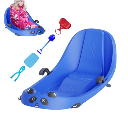 Veeteah Lenkbarer Schneeschlitten für Kinder, Rodel-Schneeschlitten | Lenkbare Winterrodel für Kinder,Kleinkindschlitten mit ergonomischen Griffen für Kinder, Familien von Veeteah