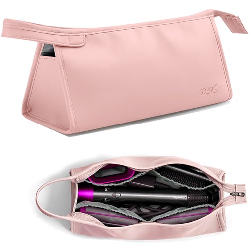 Veki Reise Tasche für Dyson Airwrap Styler und Lockenwickler, Tragbare Aufbewahrungstasche für Warmluftbürste Haartrockner, Reisen Lagerung Tasche Kompatibel mit Shark/Dyson Supersonic (Rosa) von Veki