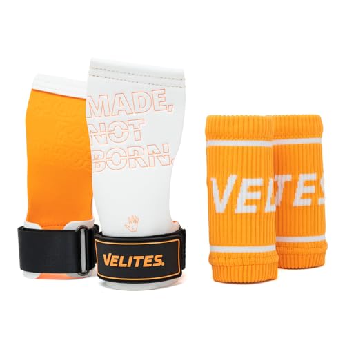 Velites I Quad Pro Orange Griffe I Professionelle Griffe für Crosstraining oder Gymnastik I Geeignet für Jede Oberfläche I Verwendung mit Magnesium I Inklusive passender Stoffarmbänder als Geschenk. Velites I Quad Pro Orange Griffe I Professionelle Griffe für Crosstraining oder Gymnastik I Geeignet für Jede Oberfläche I Verwendung mit Magnesium I Inklusive passender Stoffarmbänder als Geschenk. von Velites