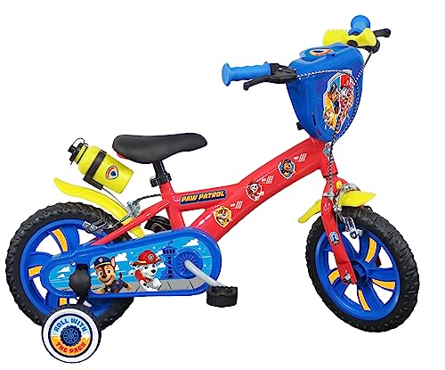 Vélo ATLAS Fahrrad 12 Zoll Paw Patrol mit 2 Bremsen, dekorativer Frontplatte, Schutzblech, Kurbelgehäuse und Stabilisatoren Vélo ATLAS Fahrrad 12 Zoll Paw Patrol mit 2 Bremsen, dekorativer Frontplatte, Schutzblech, Kurbelgehäuse und Stabilisatoren von Vélo ATLAS