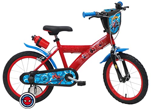 Vélo ATLAS Jungen Spiderman-Fahrrad, 16 Zoll, Ausgestattet mit 2 Bremsen, Kanister und Flaschenhalter + Dekorativer Frontplatte, rot, 16'' Vélo ATLAS Jungen Spiderman-Fahrrad, 16 Zoll, Ausgestattet mit 2 Bremsen, Kanister und Flaschenhalter + Dekorativer Frontplatte, rot, 16'' von Vélo ATLAS