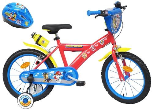 Vélo ATLAS Kinderfahrrad mit 2 Bremsen, Halterung für Kanister, Schutzblech, Frontplatte, abnehmbare Stabilisatoren + Helm Paw Patrol inklusive Jungen, 40,6 cm Vélo ATLAS Kinderfahrrad mit 2 Bremsen, Halterung für Kanister, Schutzblech, Frontplatte, abnehmbare Stabilisatoren + Helm Paw Patrol inklusive Jungen, 40,6 cm von Vélo ATLAS