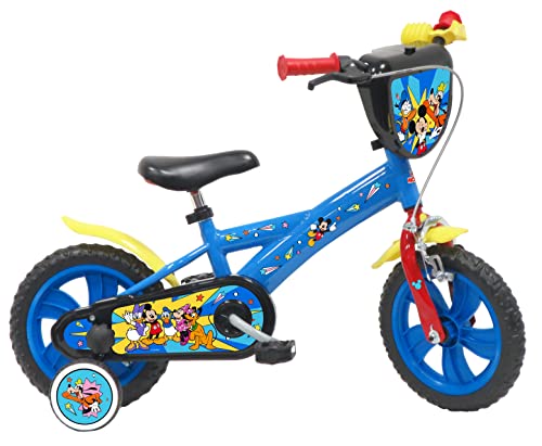 Vélo ATLAS Unisex Jugend Disney Mickey 12 Zoll Fahrrad mit 1 Bremse, blau, 12'' von Vélo ATLAS