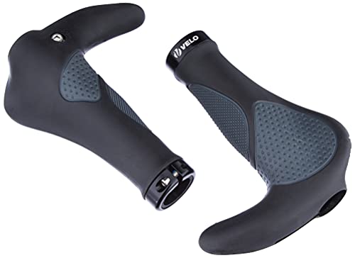 Velo ERGOGEL D3 BAR Fahrradgriff, ergonomische Form, Gel-Schraubgriff, mit Lenkerendstopfen, Länge: 138mm, schwarz/grau 410461 Velo ERGOGEL D3 BAR Fahrradgriff, ergonomische Form, Gel-Schraubgriff, mit Lenkerendstopfen, Länge: 138mm, schwarz/grau 410461 von VELO