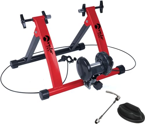 Velo Pro Turbo Trainer | Magnetisches Indoor-Bike-Trainingsgerät mit variablem Widerstand für Straßen- und Mountainbikes | Stationärer Heimtrainer-Trainingsständer | Klappbarer Stahlrahmen | 26" - 28", 700C-Räder Velo Pro Turbo Trainer | Magnetisches Indoor-Bike-Trainingsgerät mit variablem Widerstand für Straßen- und Mountainbikes | Stationärer Heimtrainer-Trainingsständer | Klappbarer Stahlrahmen | 26" - 28", 700C-Räder von Velo