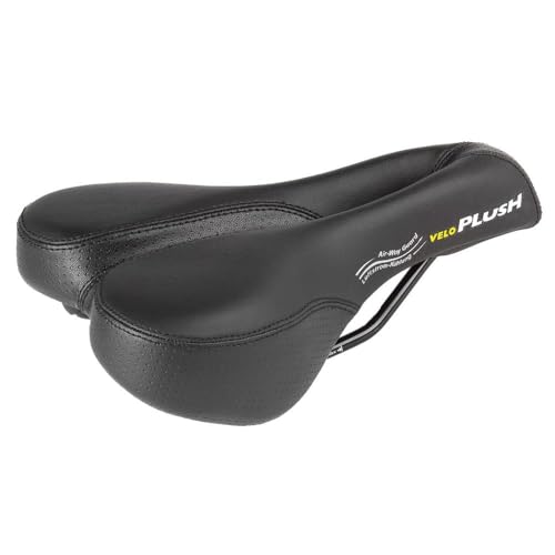 Velo Basic Deep Channel Touringsattel, Fahrradsattel, Damensattel, Sattel für Frauen, O-Zone Full Cut, ARC-TECH stoßabsorbierende Gestellfederung, stabile 2-Komponentenschale, 262x155mm, schwarz von Velo