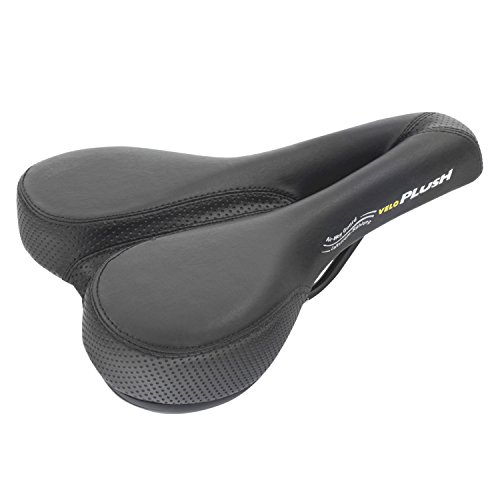 Velo Basic Deep Channel Touringsattel, Fahrradsattel, Herrensattel, Sattel für Männer, O-Zone Full Cut, ARC-TECH stoßabsorbierende Gestellfederung, stabile 2-Komponentenschale, 262x165mm, schwarz von Velo