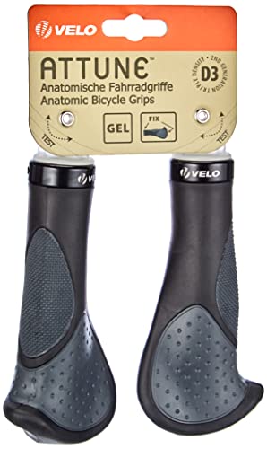 ERGOGEL D3 BAR Fahrradgriff, ergonomische Form, Gel-Schraubgriff, Länge: 140 mm, schwarz/grau ERGOGEL D3 BAR Fahrradgriff, ergonomische Form, Gel-Schraubgriff, Länge: 140 mm, schwarz/grau von VELO