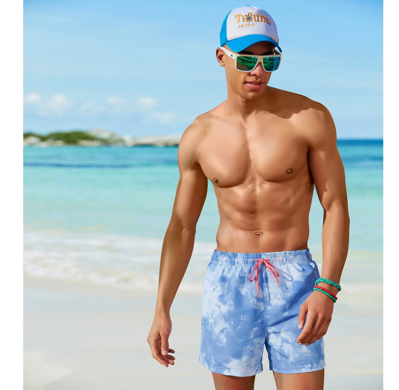 Venice Beach Badeshorts Mat mit trendigem Batikdruck von Venice Beach