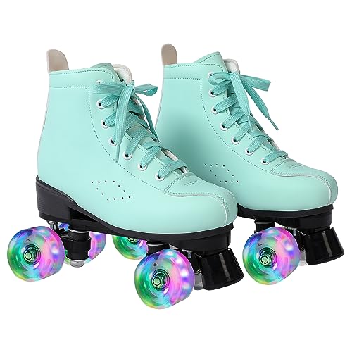 Damen Klassische Retro Rollschuhe,Rollschuhe mit Vier Rollen in Doppelreihe,Classic Roller Skates, Rollschuhe für Kinder,Glänzend Rollschuhe, ideal für Anfänger, ABEC-7 Kugellager von Veniveta