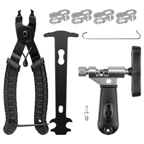 Ventvinal Fahrrad Werkzeug,Fahrradkette Reparatur Set 2.0 mit Kettennieter Fahrrad und kettenschloss zange,kettenlehre Fahrrad,4 Paar Fahrradketten Nieten für 6-12 Fach Fahrradkette Werkzeug Ventvinal Fahrrad Werkzeug,Fahrradkette Reparatur Set 2.0 mit Kettennieter Fahrrad und kettenschloss zange,kettenlehre Fahrrad,4 Paar Fahrradketten Nieten für 6-12 Fach Fahrradkette Werkzeug von Ventvinal