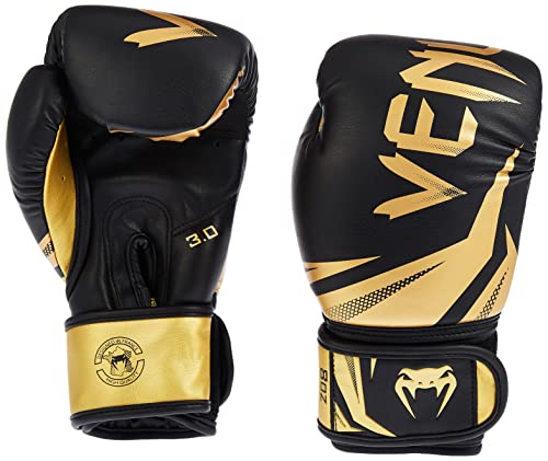 Venum Unisex Challenger 3.0 Boxhandschuhe, Black/Gold, 12 Oz EU von Venum