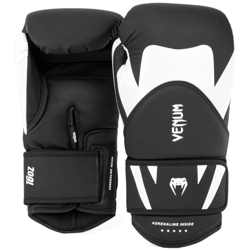 Venum, Challenger 4.0 Boxhandschuhe, Unisex Erwachsene, 16 Oz, Schwarz/Weiß von Venum