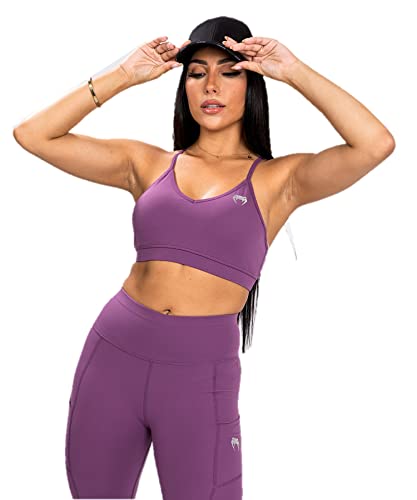 Venum Damen Essential Low Impact Bra Sport-BH - Dunkle Orchidee/Gerbürstetes Silber - L Venum Damen Essential Low Impact Bra Sport-BH - Dunkle Orchidee/Gerbürstetes Silber - L von Venum