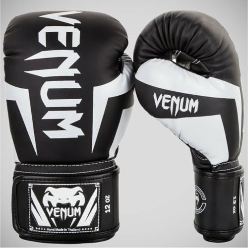 Venum Unisex Elite Boxing Gloves Boxhandschuhe, Schwarz/Weiß, 10 Oz EU von Venum