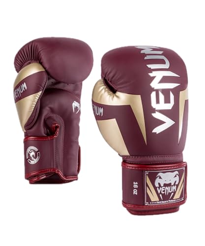 Venum Unisex-Adult Elite Boxhandschuhe, Burgund/Gold, 10 Oz von Venum