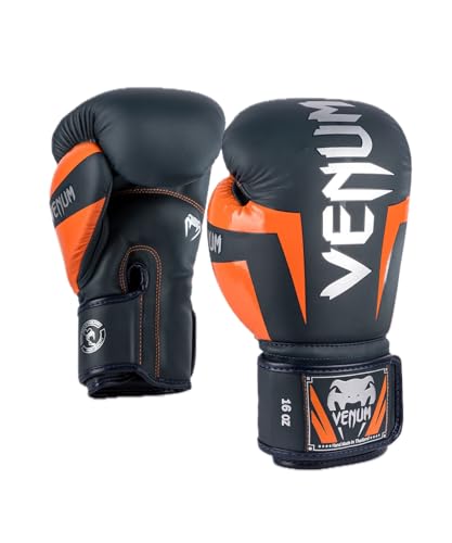 Venum Unisex-Adult Elite Boxhandschuhe, Navy/Silber/Orange, 16 Oz von Venum