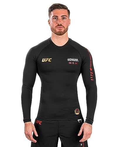 Venum, UFC Adrenaline by Venum Fight Week Herren Performance Langärmeliges Rashguard, Herren, L, Schwarz von Venum