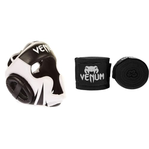 Venum Unisex Challenger kask Helme, Black/Ice, Einheitsgröße EU & Kontakt Boxbandagen - Schwarz - 4 M von Venum