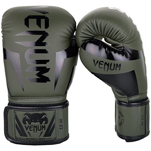 Venum Unisex Elite Boxing Gloves Boxhandschuhe, Khaki / Schwartz, 12oz EU von Venum